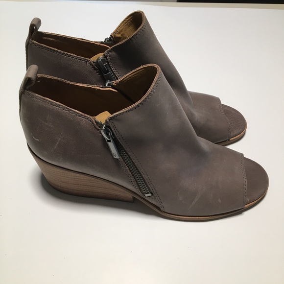 Lucky Brand Shoes - Lucky Brand Sinzeria Booties Open Toe Block Heel